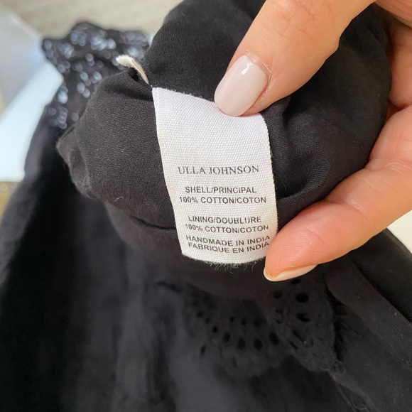 Ulla Johnson One-Shoulder Black Eyelet Lace Dress - Size 2 - Picture 13 of 16